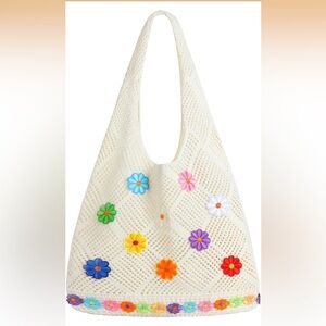 Boho crochet tote bag